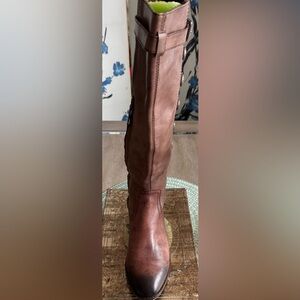Brown Leather Knee-High Boots